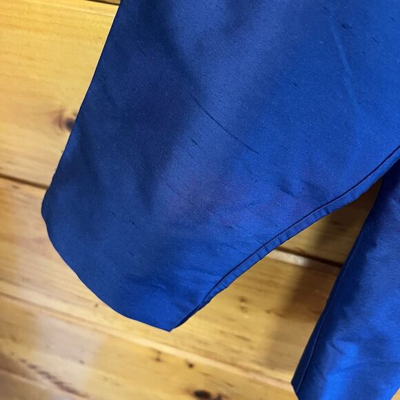 Vintage Talbots Silk Button-Front Blouse Blue Women's 10 Business-Casual - Picture 3 of 4